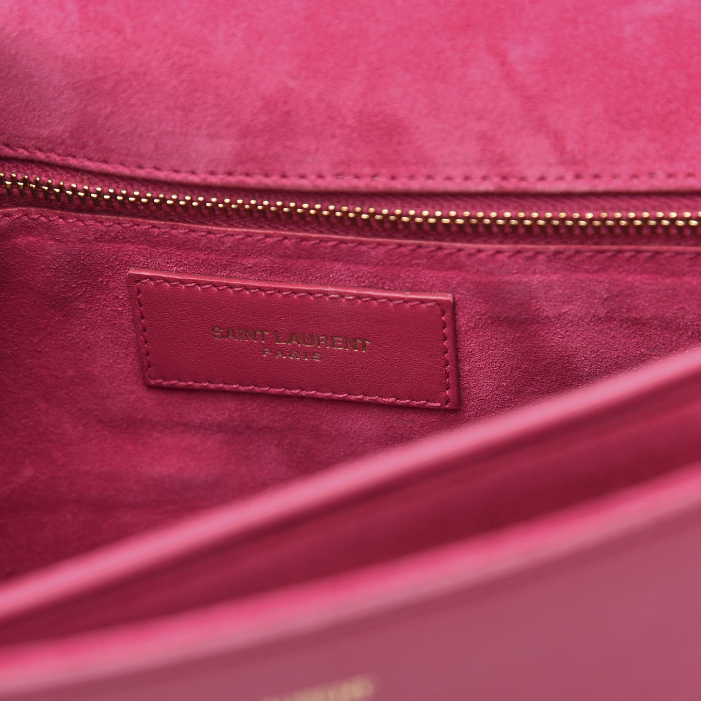 Calfskin Classic Y Satchel Fuchsia