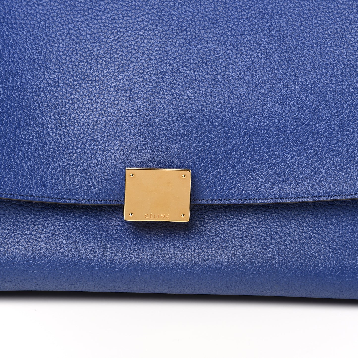 Drummed Calfskin Suede Medium Trapeze Indigo