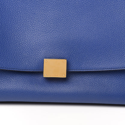Celine Drummed Calfskin Suede Medium Trapeze Indigo 12 of 13