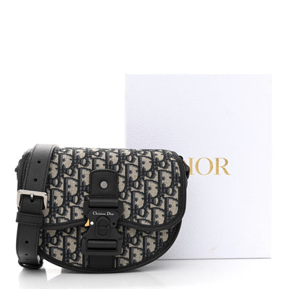 Christian Dior Oblique Grained Calfskin Mini Gallop Bag With Strap Black Beige 14 of 14
