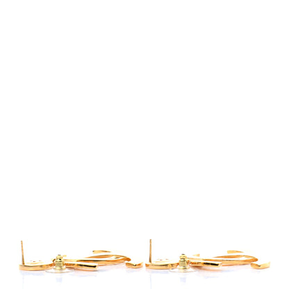 Chanel Metal Large Paris Button Earrings Gold 3 of 5