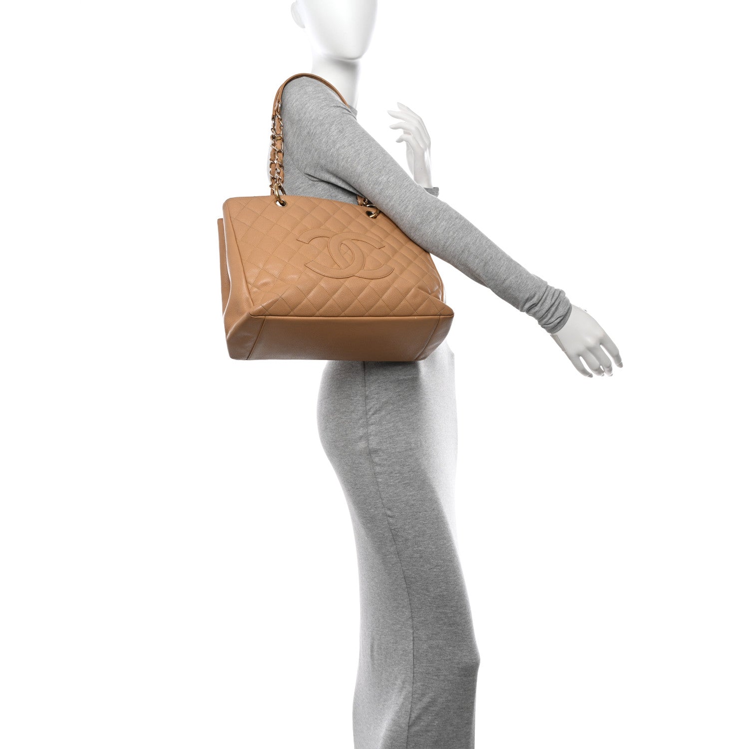 Chanel Caviar Quilted Grand Shopping Tote GST Beige Clair 2 of 13