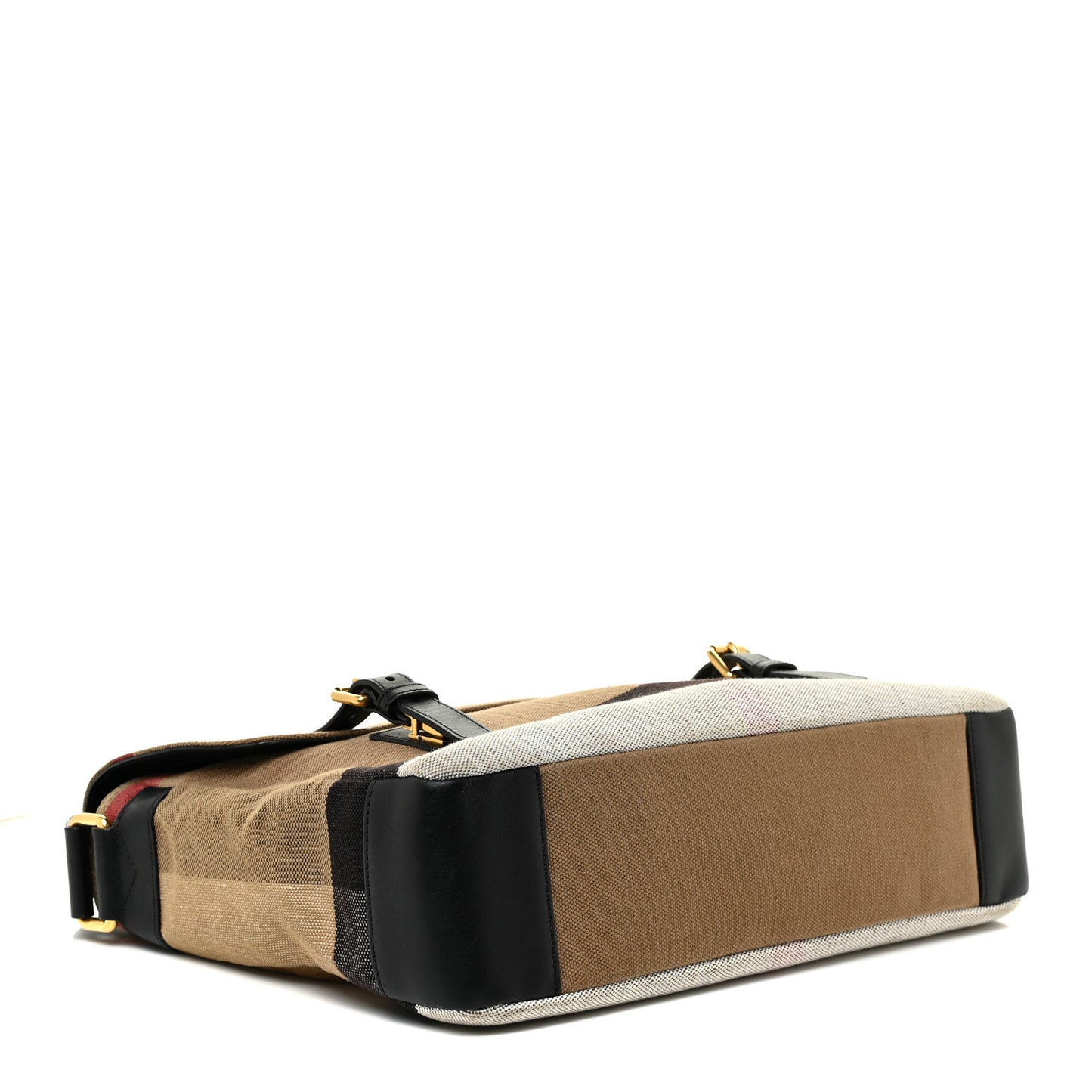 Canvas Mega Check Large Baildon Messenger Bag Black