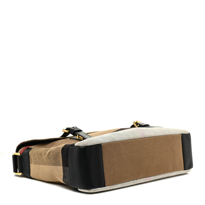 Burberry Canvas Mega Check Large Baildon Messenger Bag Black 4 of 21