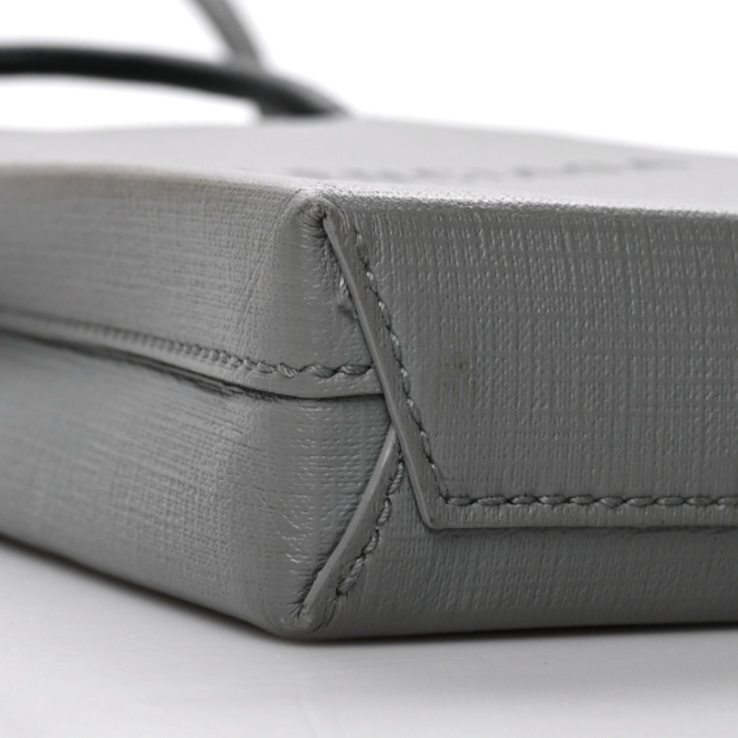 Squared Calfskin Logo Shopping Phone Holder Bag Balenciaga Grey
