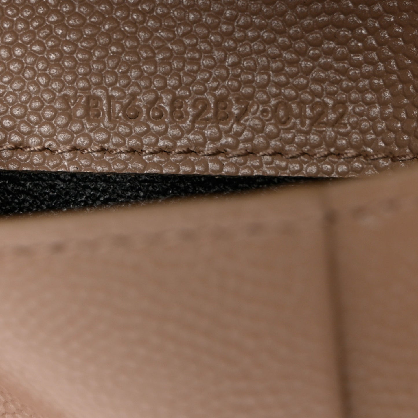 Grain De Poudre Matelasse Chevron Monogram Zipped Two-Part Wallet Dark Beige