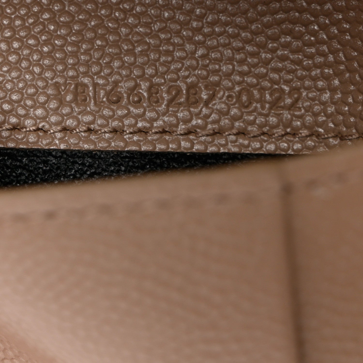 Saint Laurent Grain De Poudre Matelasse Chevron Monogram Zipped Two-Part Wallet Dark Beige 7 of 8