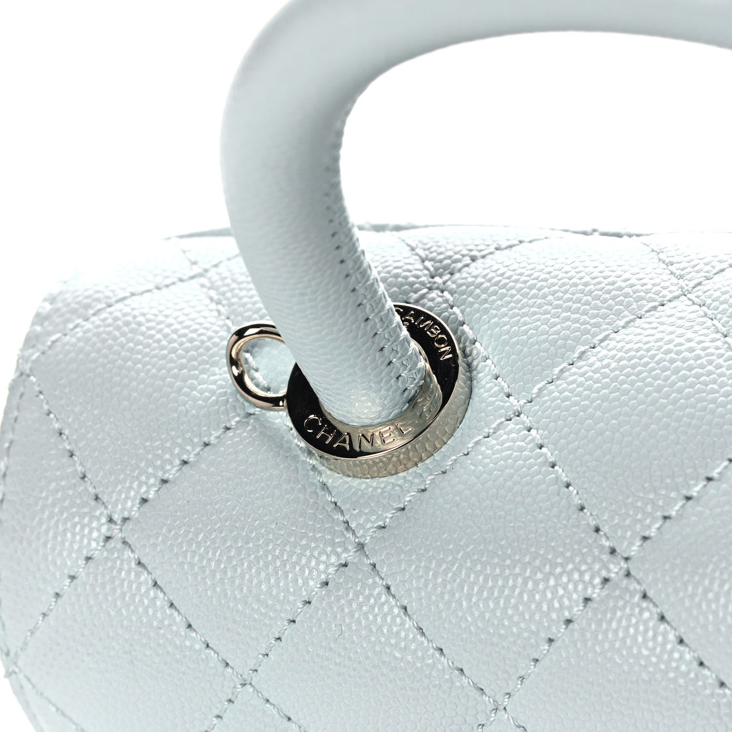 Chanel Caviar Quilted Mini Coco Handle Flap Light Blue 9 of 13