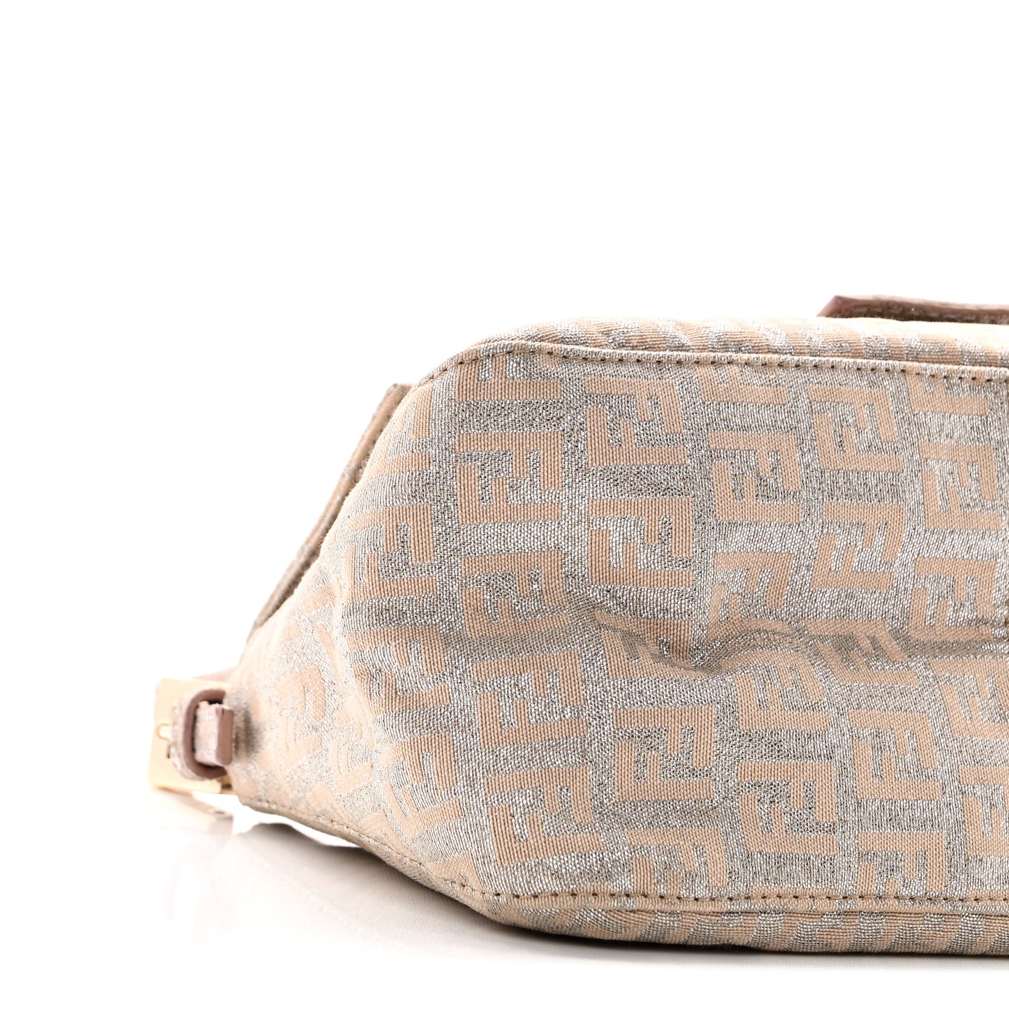 Metallic Jacquard Zucchino Suede Mini Mama Baguette Cipria Argento Grigio