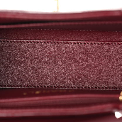 Chanel Shiny Lambskin Chevron Quilted Nano Kelly Shopper Dark Burgundy 5 of 11