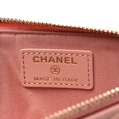 Chanel Caviar Camellia Embossed Classic Flat Wallet Pouch Pink 6 of 9