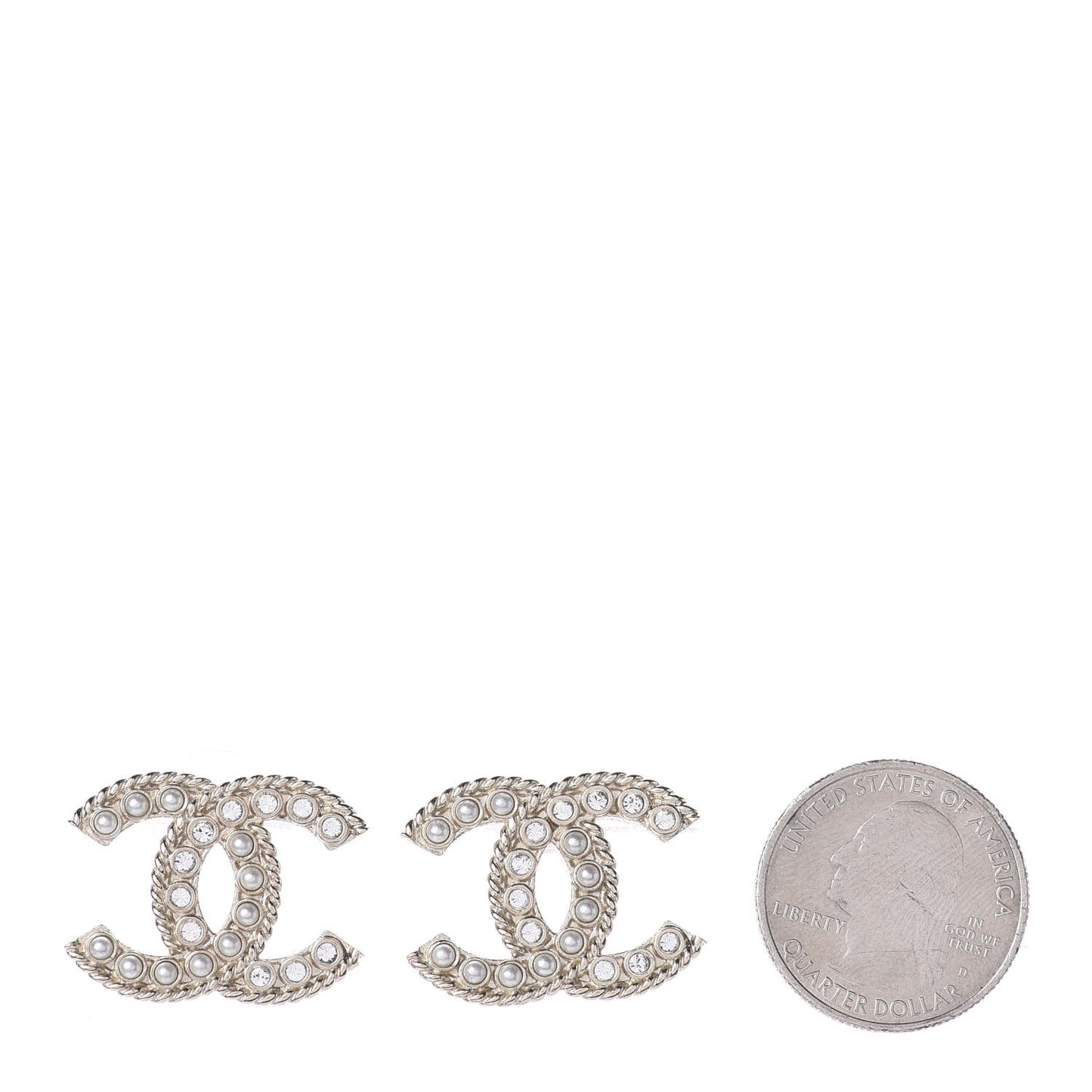Pearl Crystal April In Paris CC Earrings Light Gold