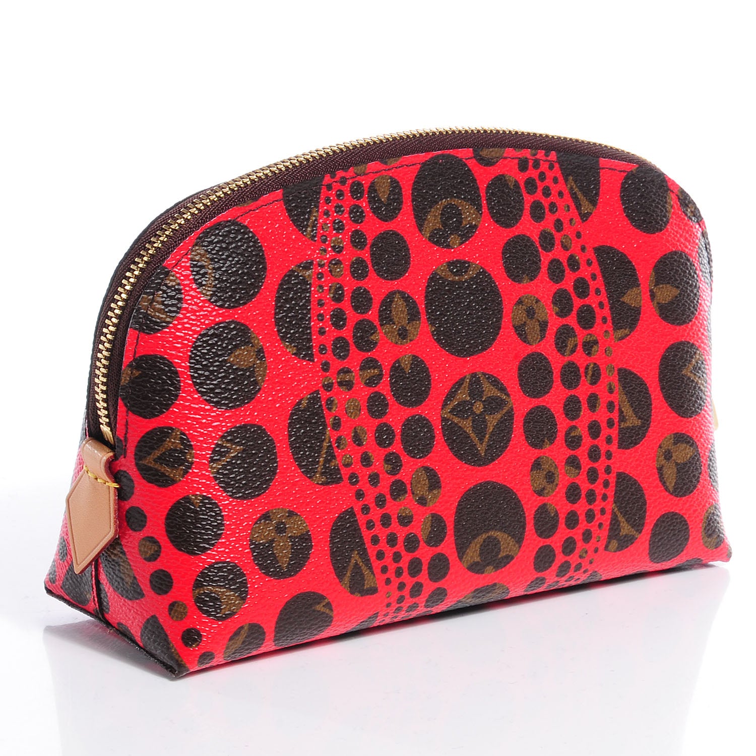 Louis Vuitton Monogram Kusama Pumpkin Dots Cosmetic Pouch Red 3 of 7