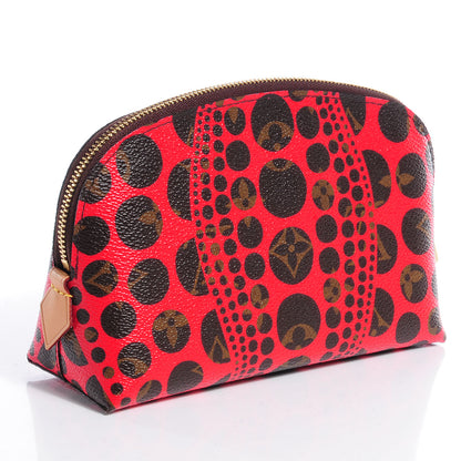 Louis Vuitton Monogram Kusama Pumpkin Dots Cosmetic Pouch Red 3 of 7