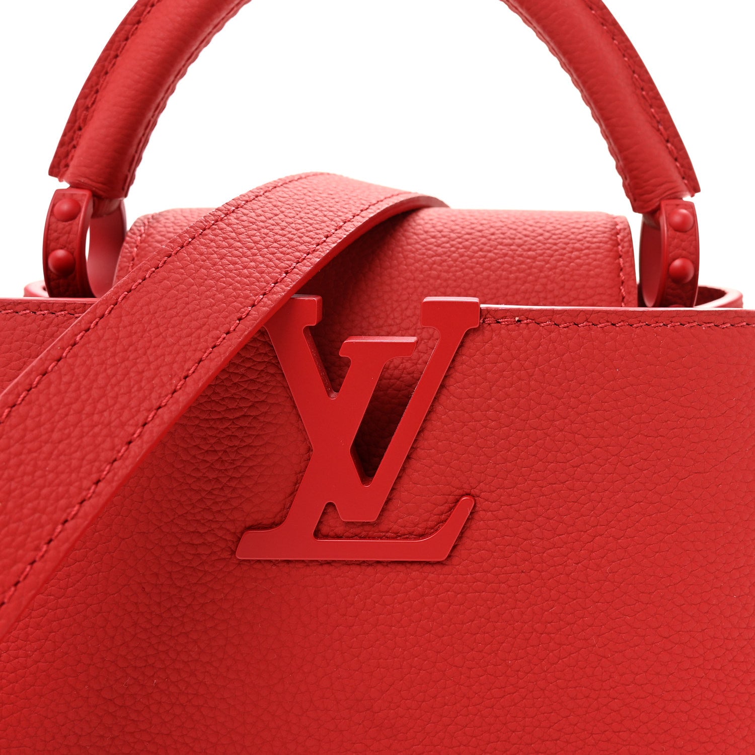 Louis Vuitton Taurillon Mini Capucines Monochrome Red 7 of 9