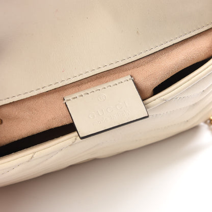 Gucci Calfskin Matelasse Super Mini GG Marmont Shoulder Bag White 9 of 14
