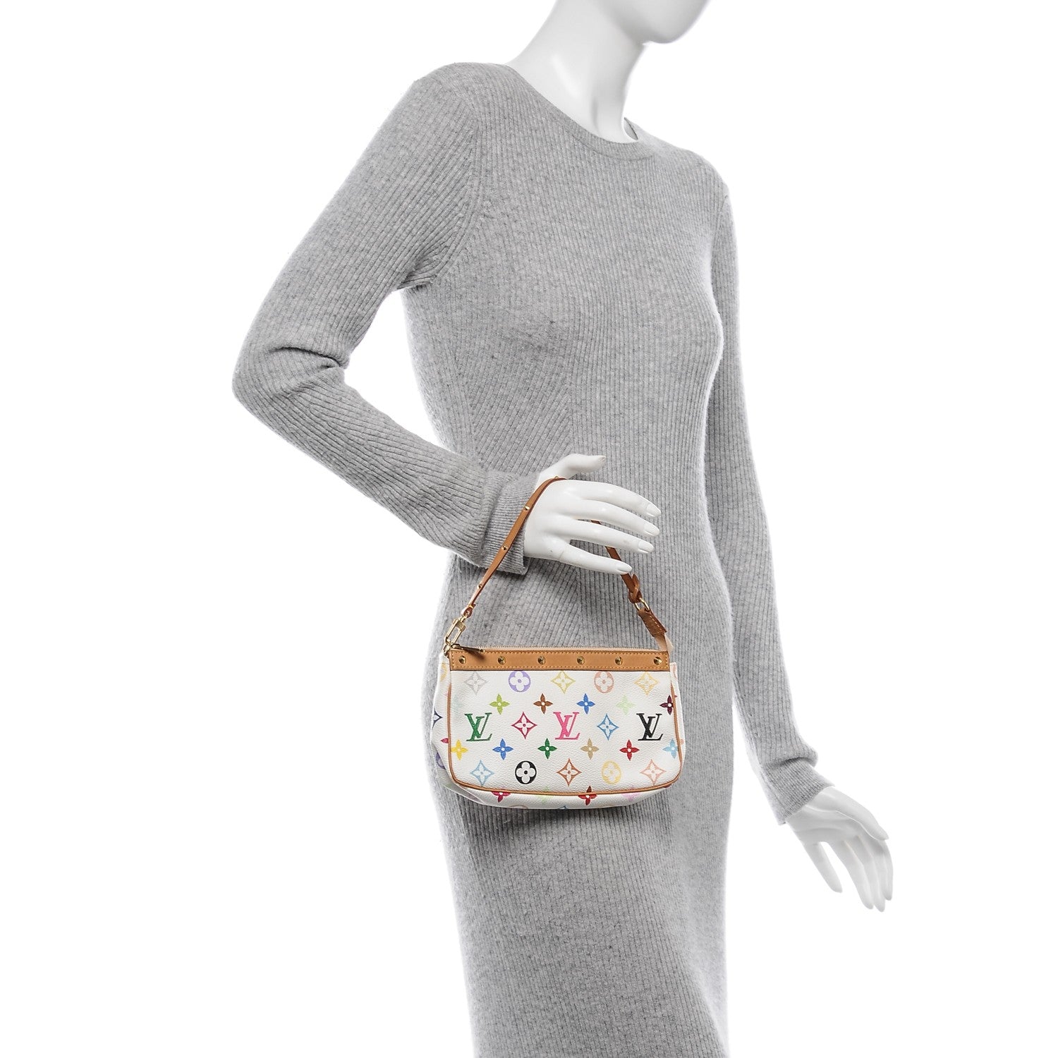 Louis Vuitton Monogram Multicolor Pochette Accessories White 2 of 6