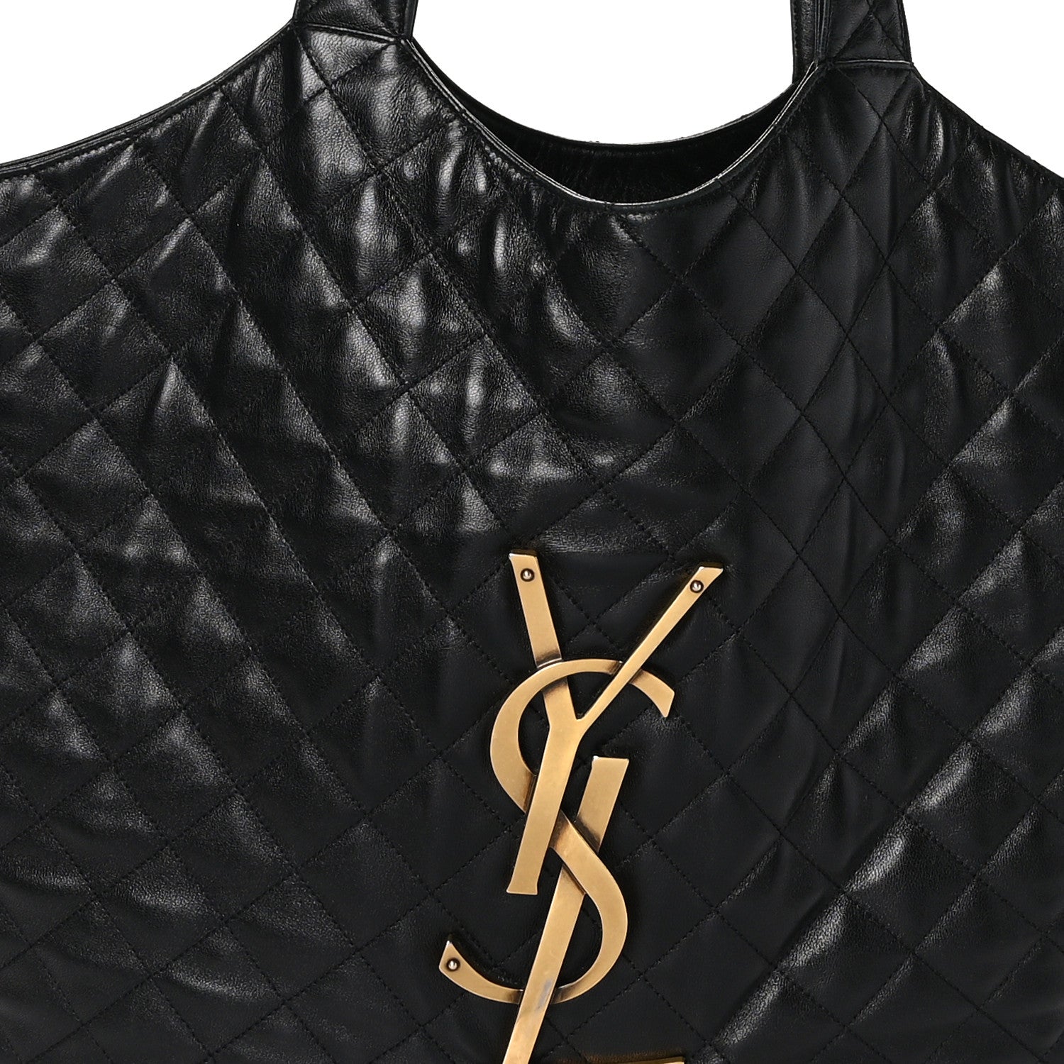 Saint Laurent Lambskin Quilted Maxi Icare Shopping Tote Black 8 of 11