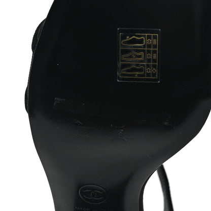 Chanel Pearl Slingback Sandals 41 Black 8 of 9