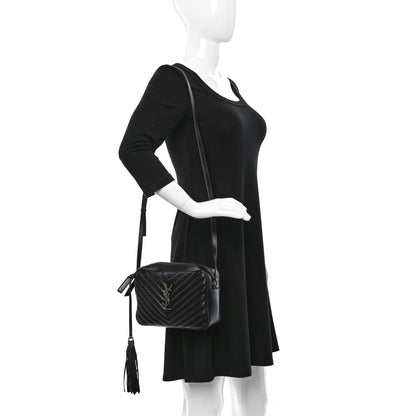 Saint Laurent Calfskin Matelasse Monogram Lou Camera Bag Black 2 of 10