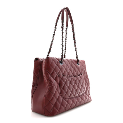 Chanel Caviar Quilted City Shopping Tote Dark Red 3 of 14