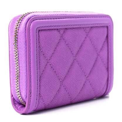 Chanel Caviar Quilted Filigree Coin Purse Purple 2 of 11