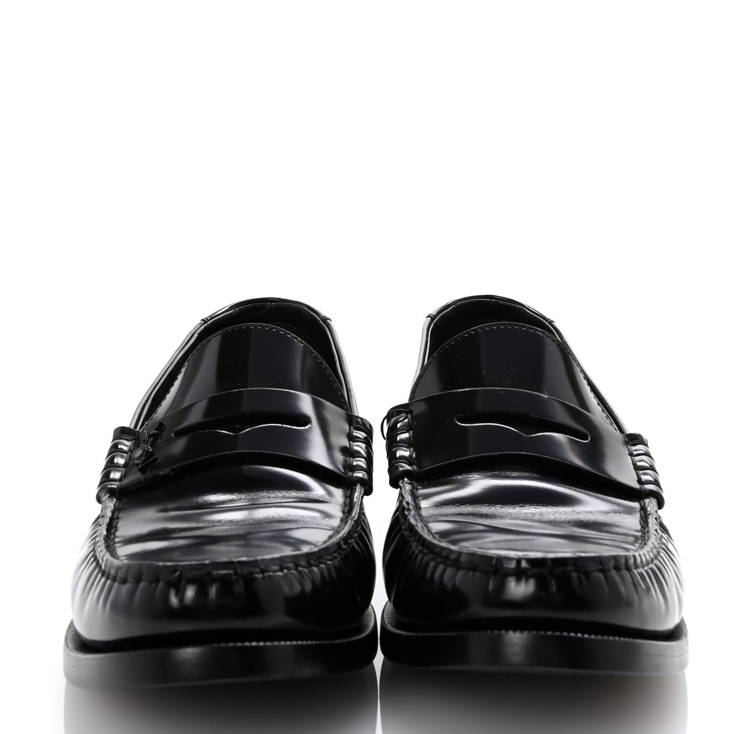Calfskin Penny Loafers 40 Black