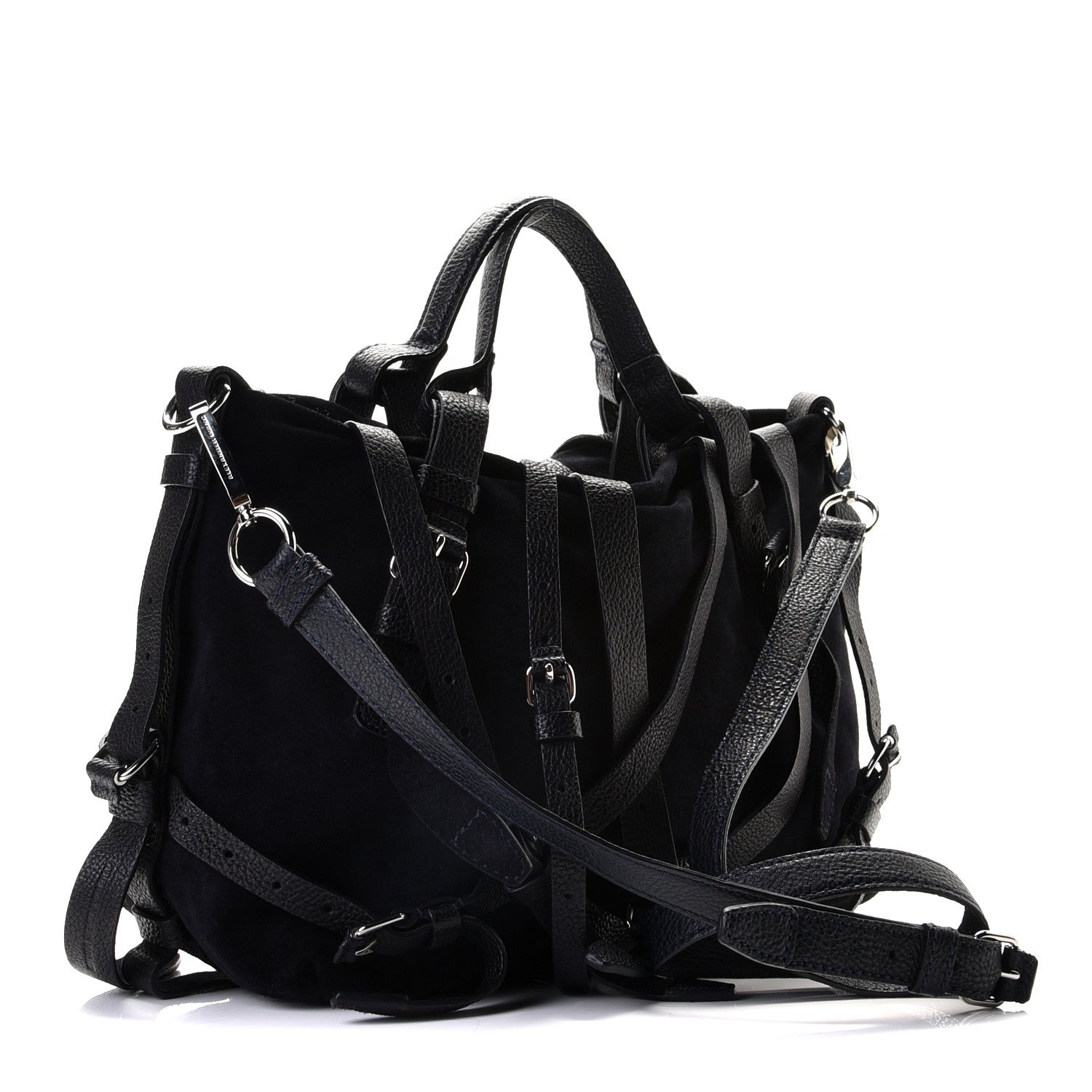 Alexander Wang Suede Kirsten Satchel Navy 2 of 10