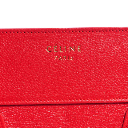 Celine Satin Calfskin Mini Luggage Vermillion 5 of 9