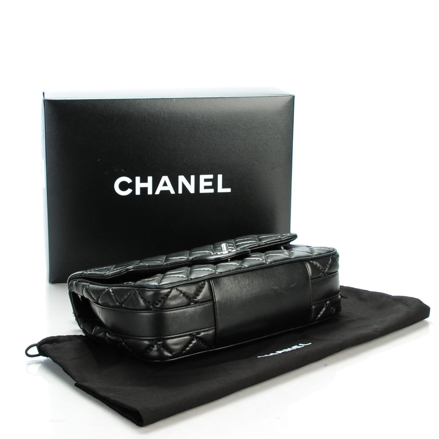 Chanel Lambskin Quilted Jumbo Easy Carry Flap Black 4 of 8