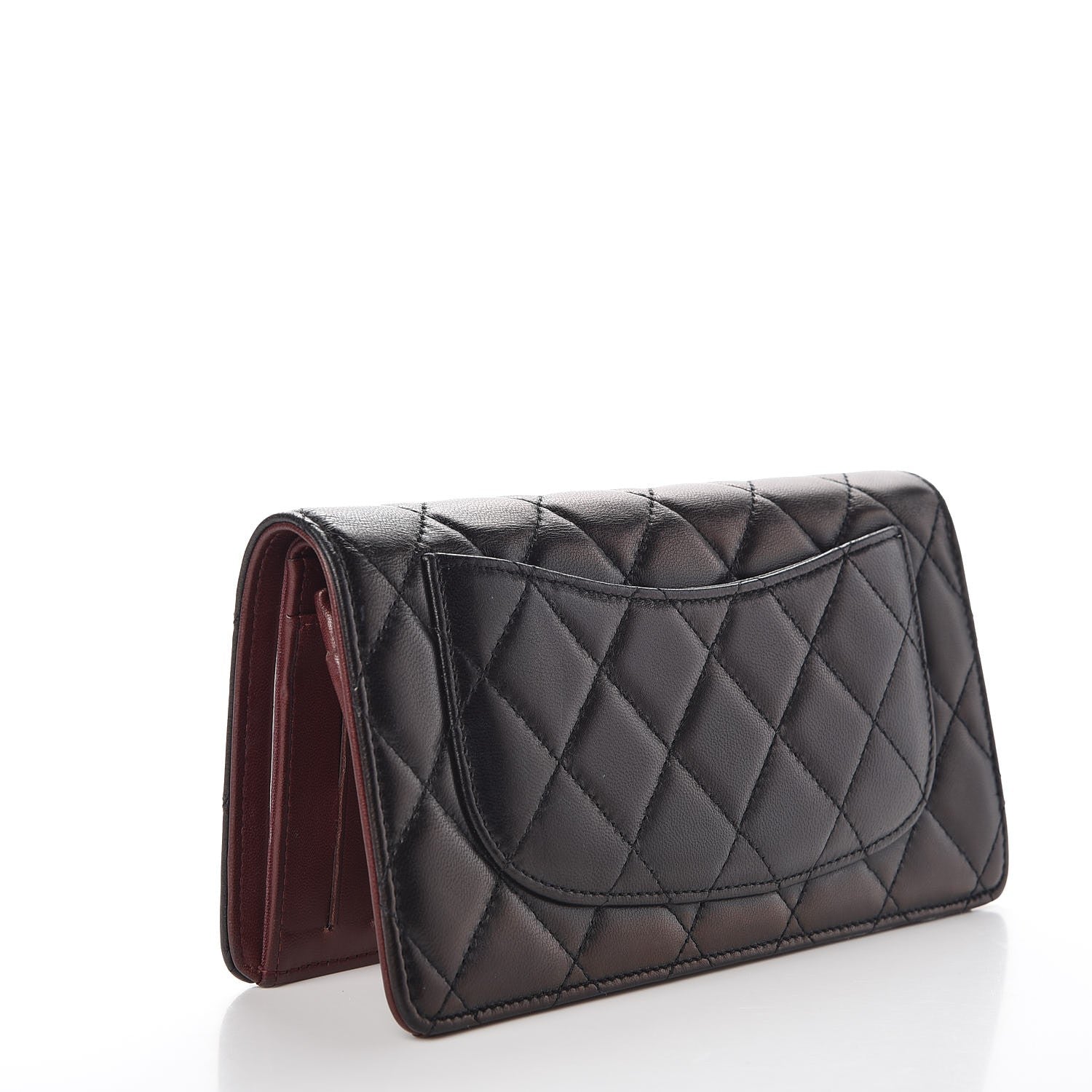 Chanel Lambskin Quilted Yen Wallet Black 3 of 11