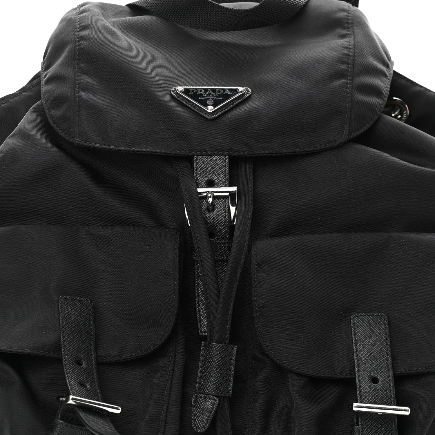Prada Tessuto Nylon Saffiano Medium Backpack Black 7 of 10
