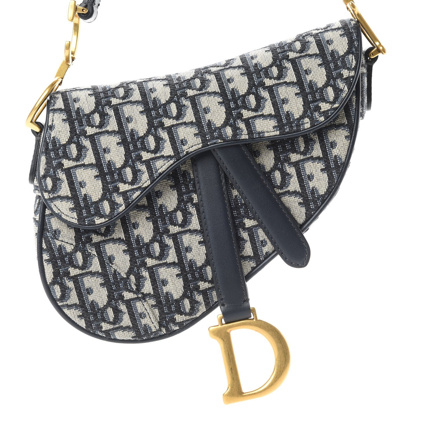 Christian Dior Oblique Mini Saddle Bag Blue 9 of 12