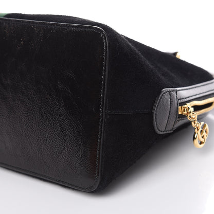 Gucci Suede Patent GG Web Medium Ophidia Top Handle Dome Bag Black 12 of 12