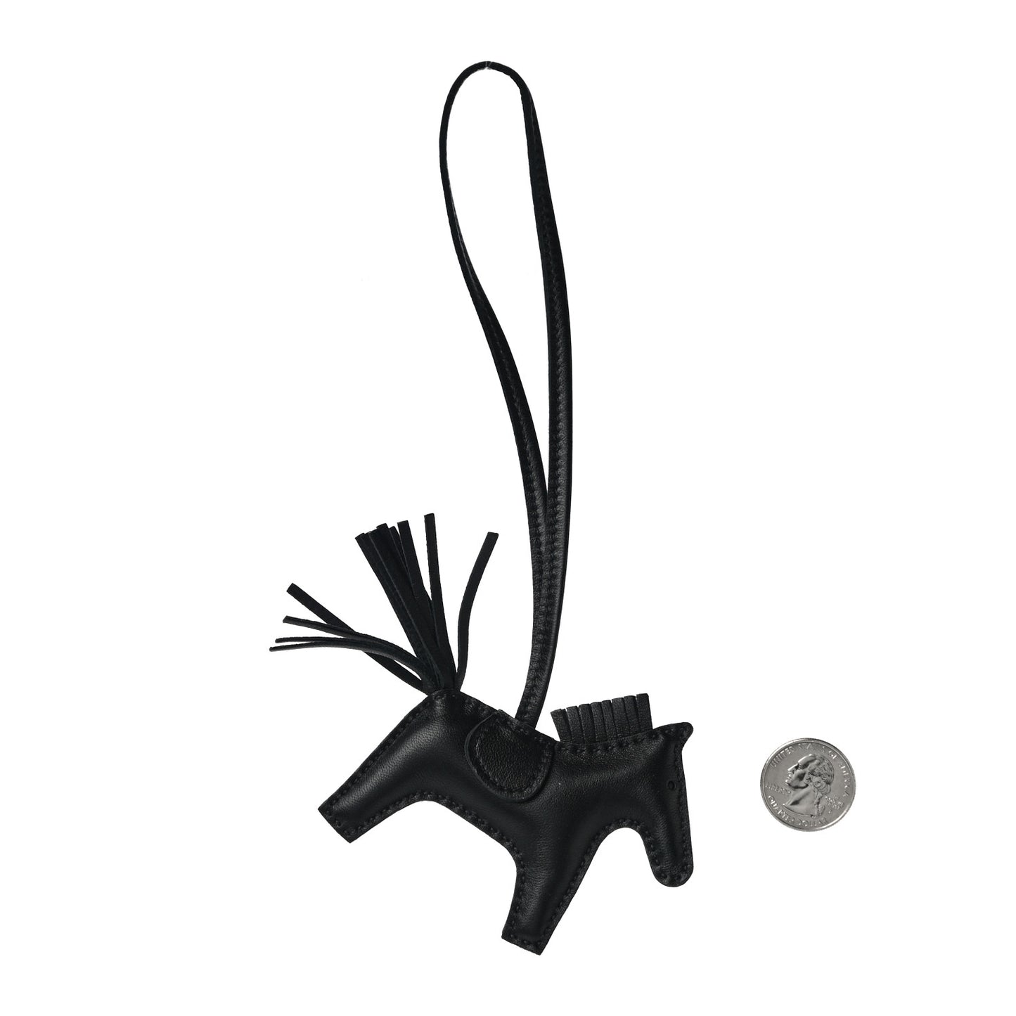 Milo Lambskin Grigri Rodeo Horse Bag Charm PM So Black