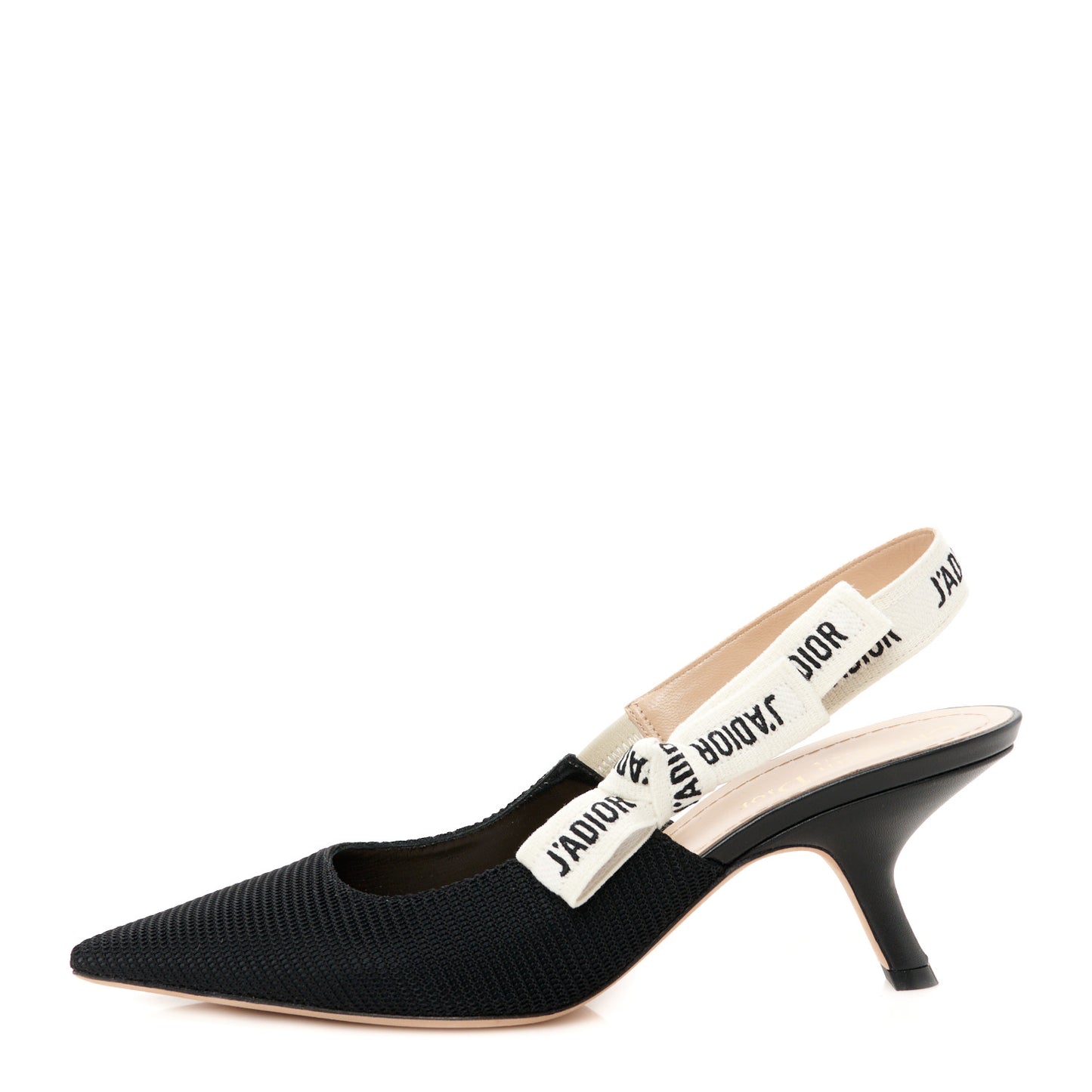 Technical Canvas Ribbon J Adior Slingback 65mm Pumps 38 Black