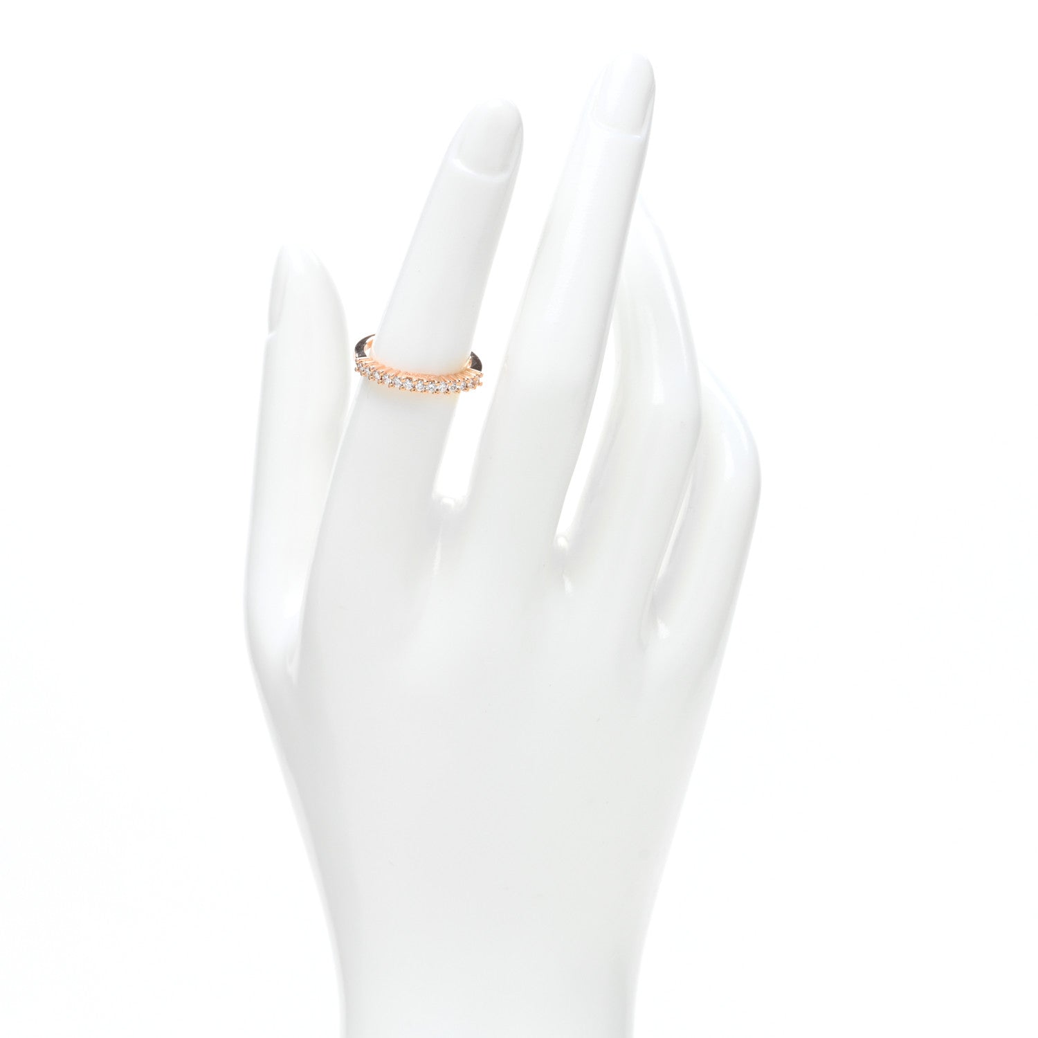 Damiani 18K Rose Gold Diamond Half Circle Band Ring 52 6 2 of 4