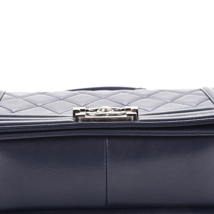 Chanel Calfskin Quilted Medium Boy Flap Navy Blue 8 of 10