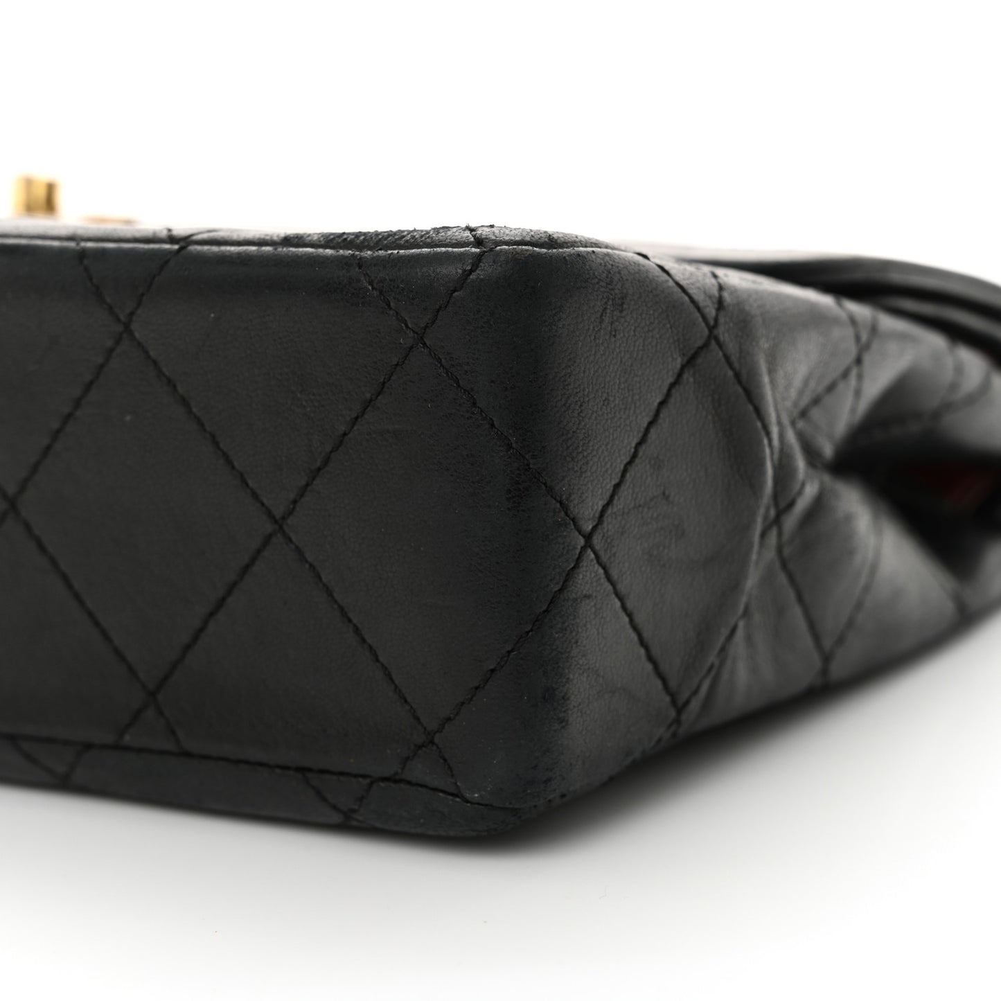 Lambskin Quilted Small Double Flap Black