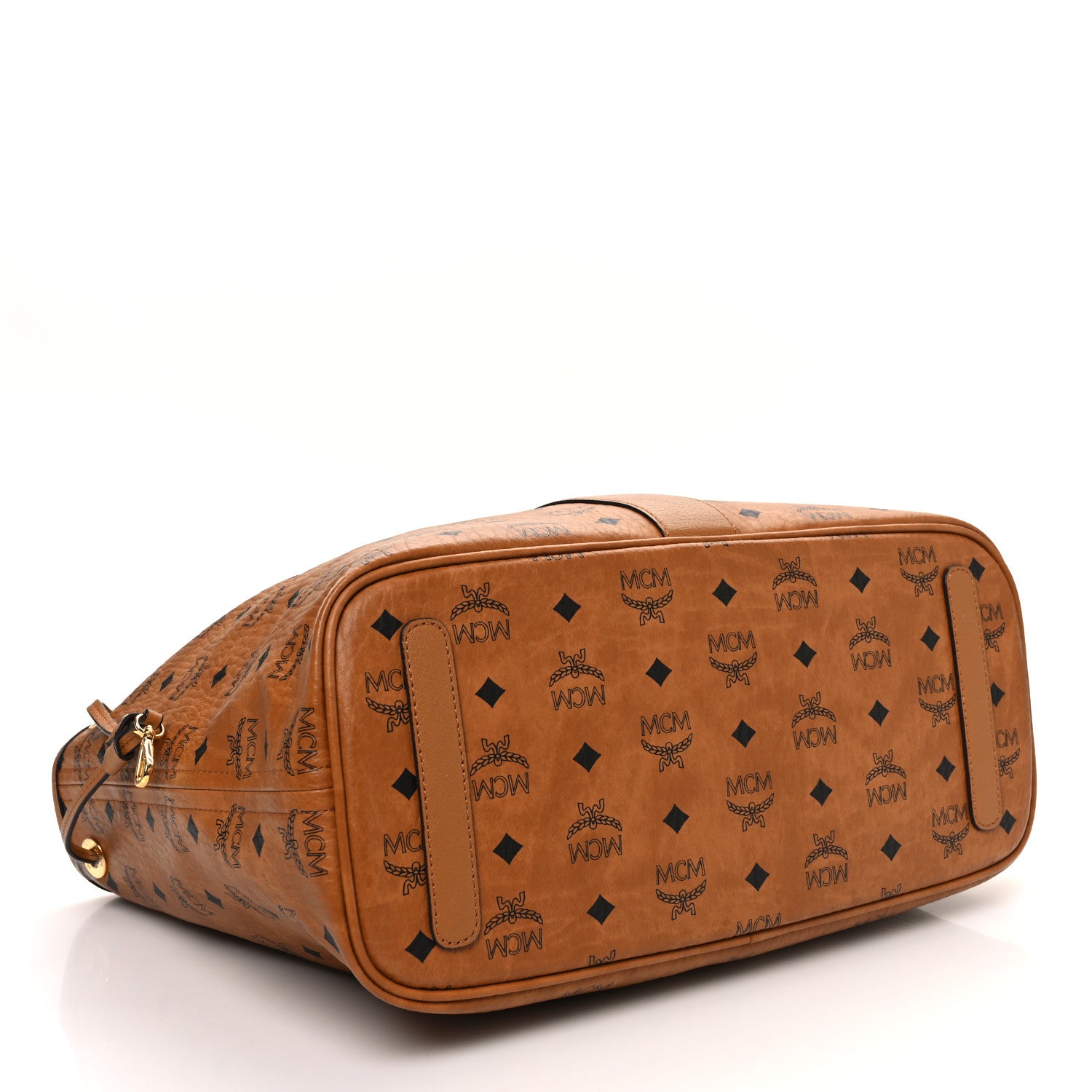 MCM Visetos Medium Liz Reversible Shopper Tote Cognac 4 of 17