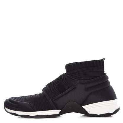 Chanel Stretch Fabric CC Sneakers 38 Black 1 of 8