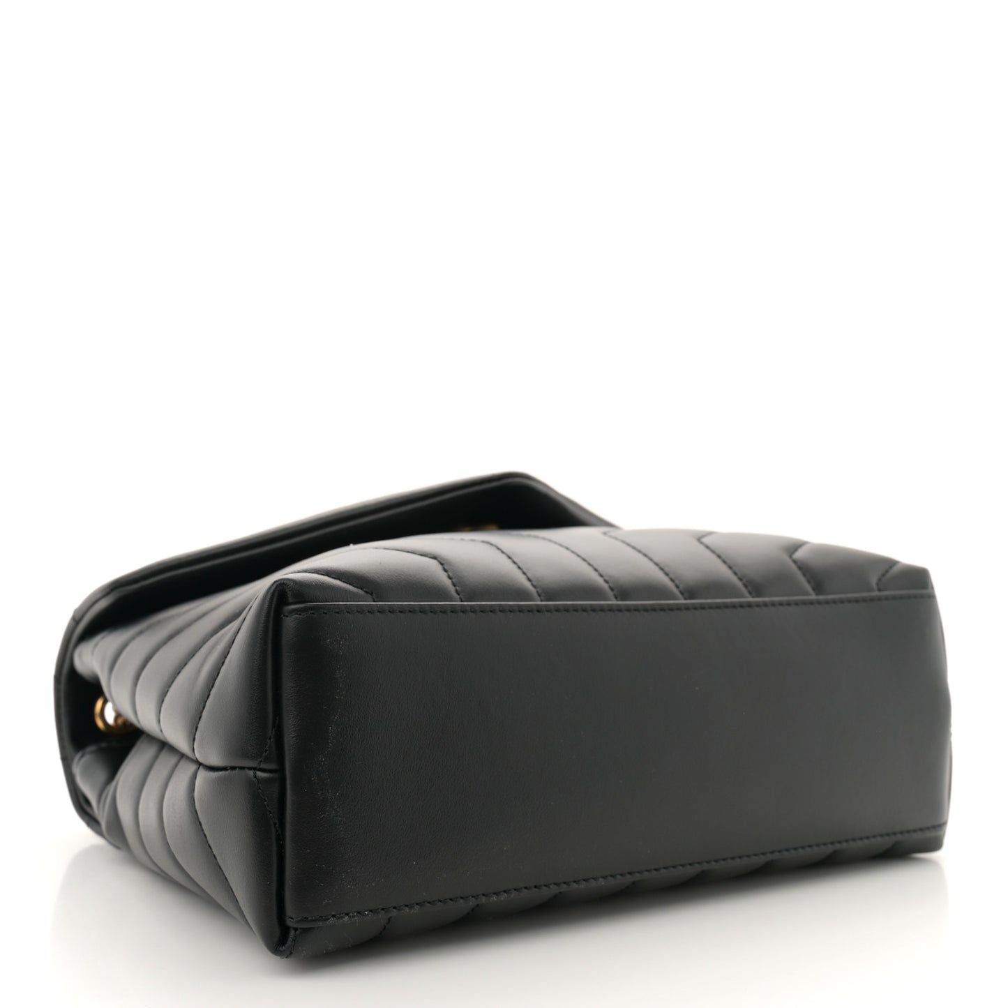 Calfskin Y Quilted Monogram Small Loulou Chain Satchel Black