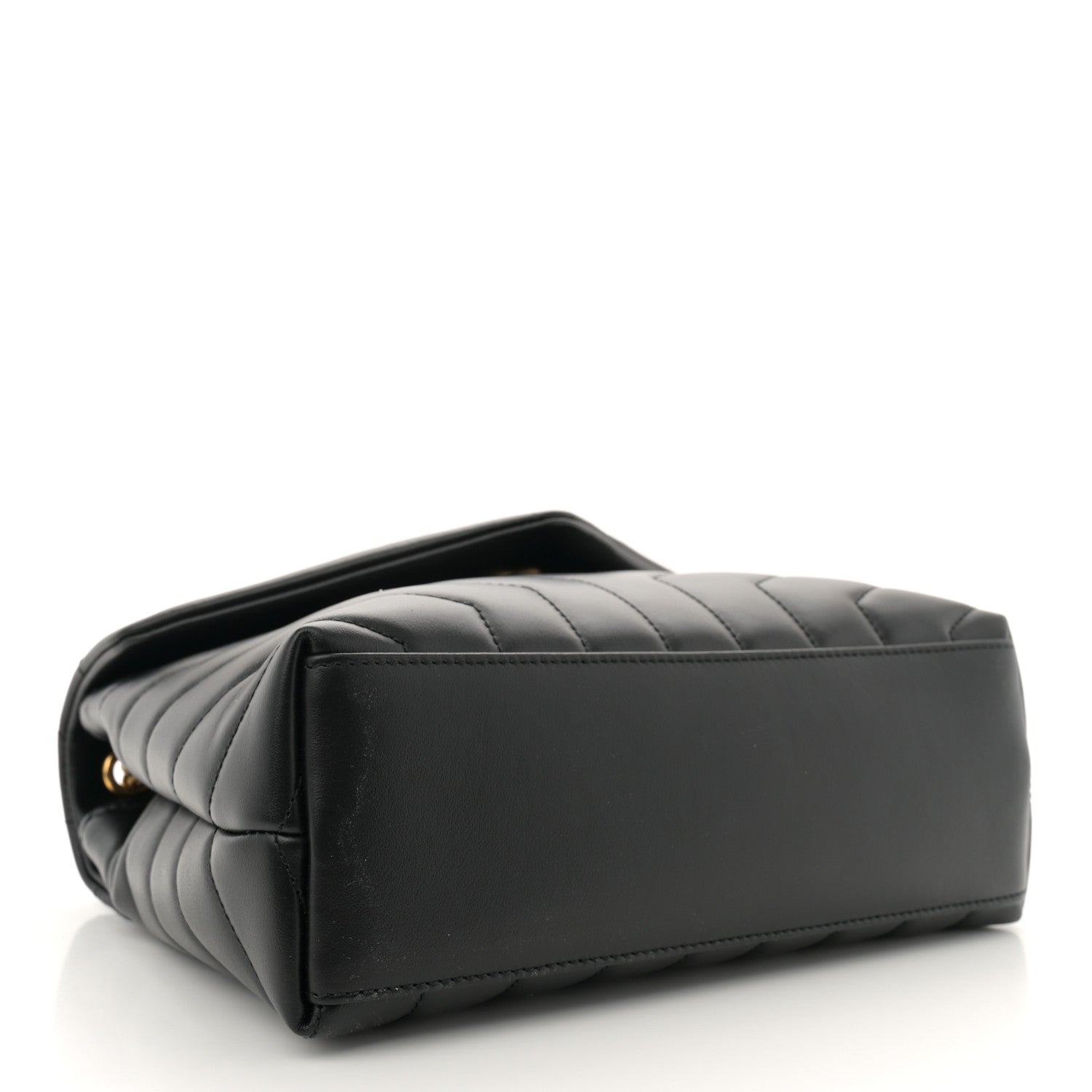 Saint Laurent Calfskin Y Quilted Monogram Small Loulou Chain Satchel Black 4 of 10