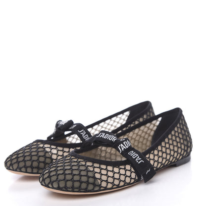 Christian Dior Resille Ribbon Miss J'Adior Ballet Flat 39.5 Black 3 of 9