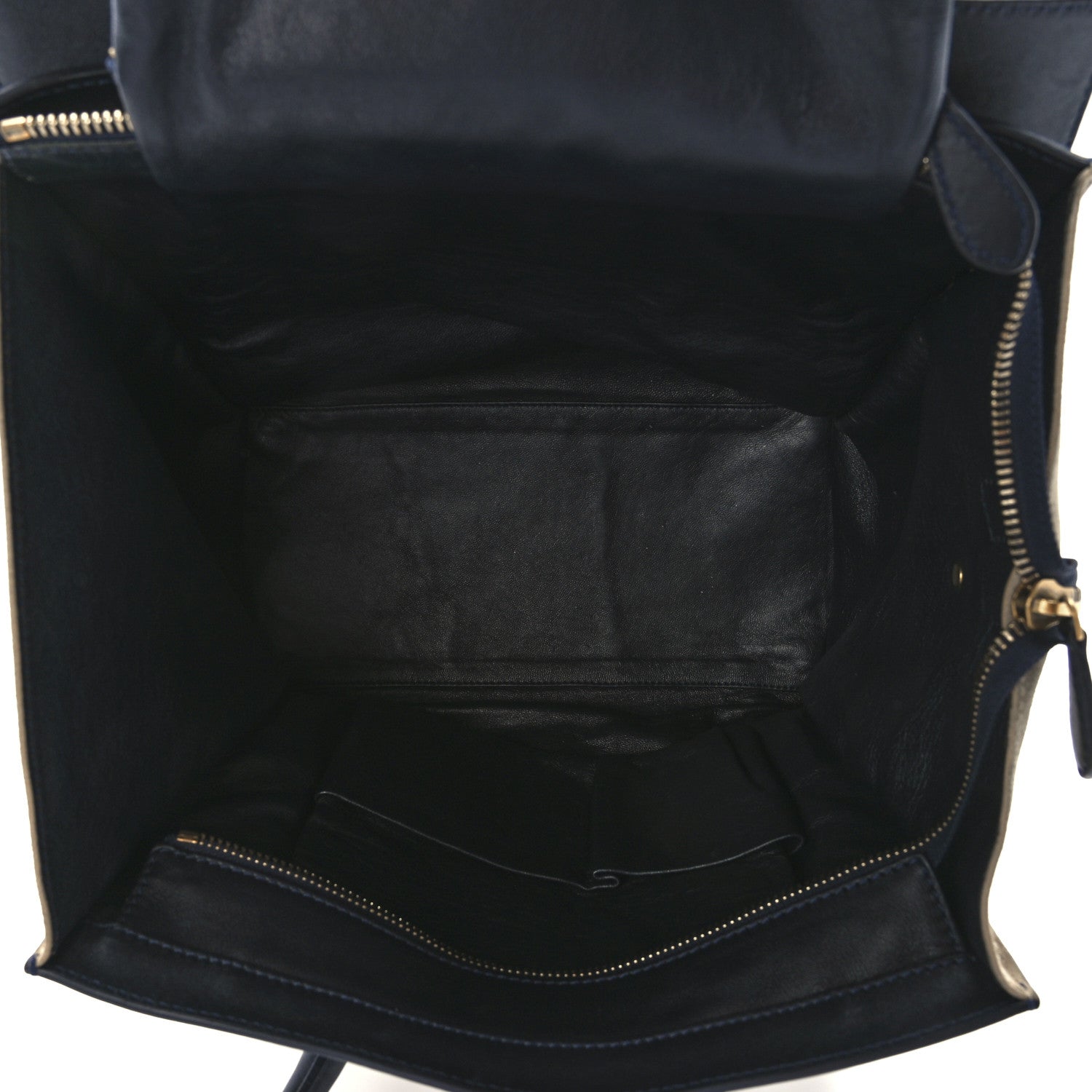 Celine Smooth Calfskin Suede Mini Bi-Color Luggage Navy Dune 5 of 11
