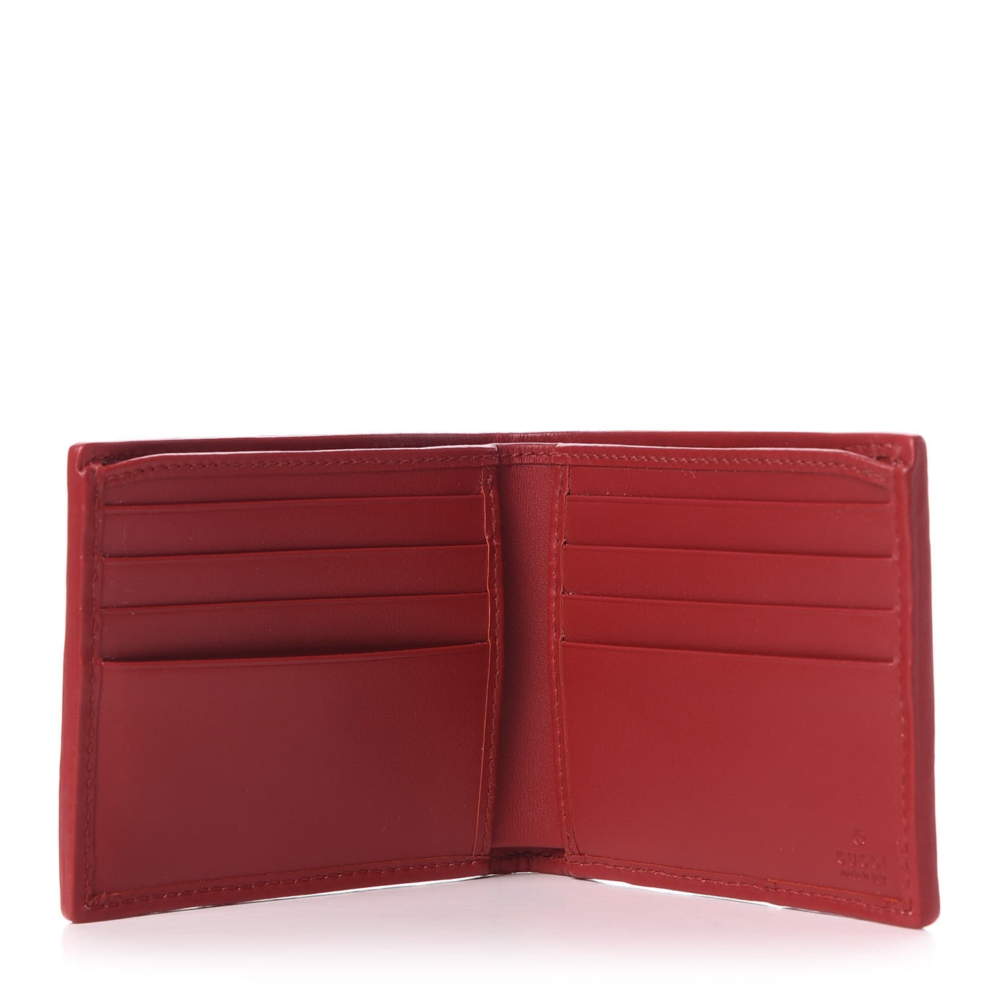 Calfskin G Rhombus Quilted Bi-Fold Wallet Hibiscus Red
