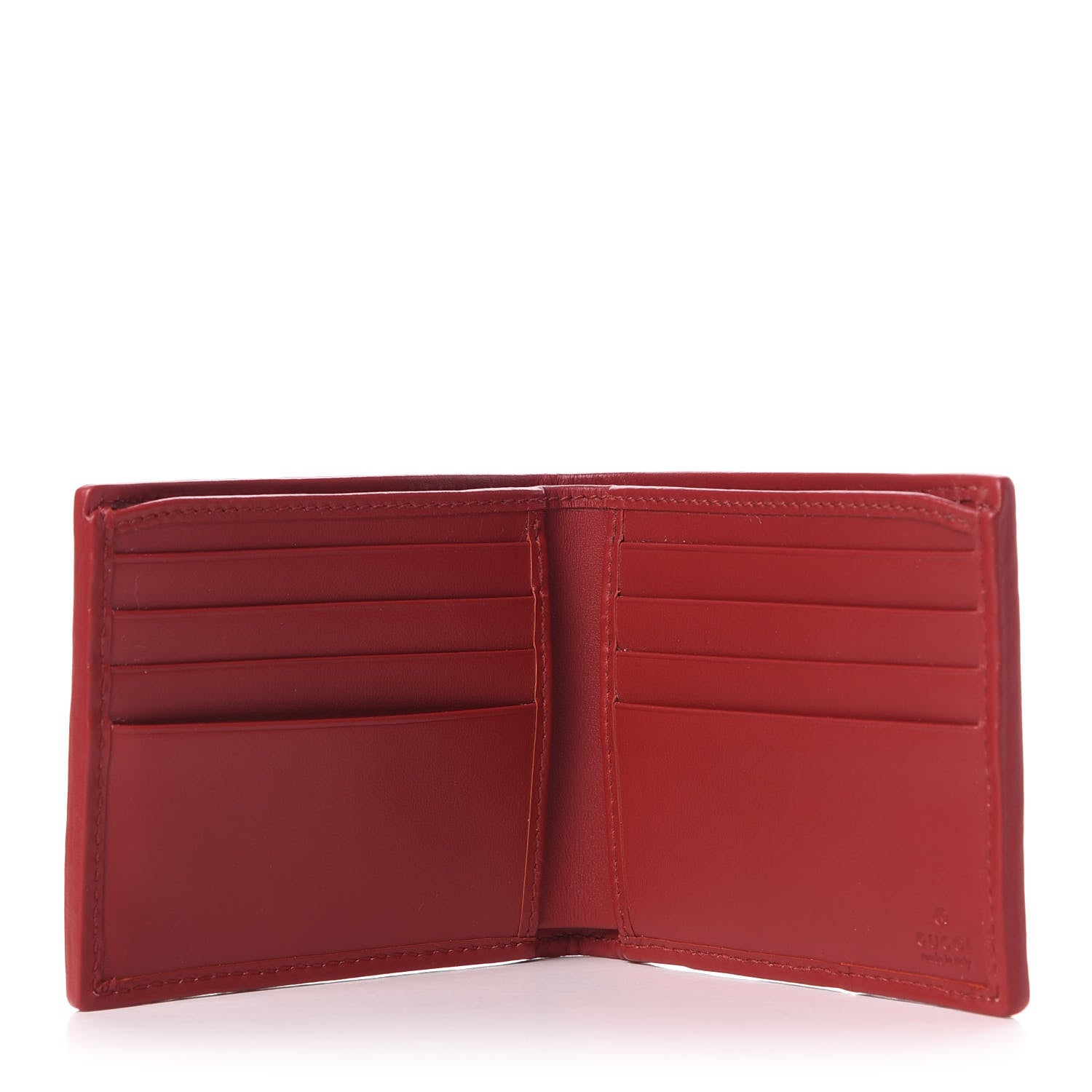 Gucci Calfskin G Rhombus Quilted Bi-Fold Wallet Hibiscus Red 5 of 10