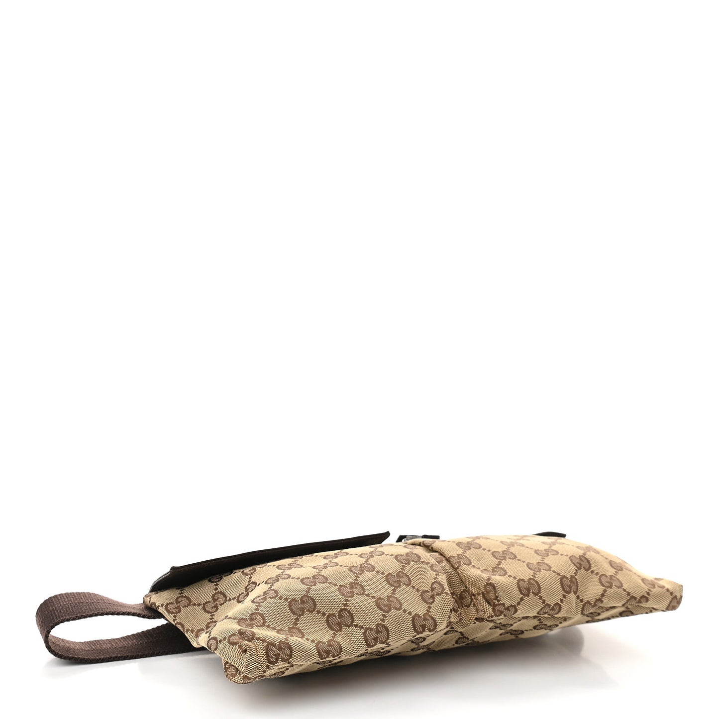 GG Monogram Double Pocket Belt Bag Dark Brown