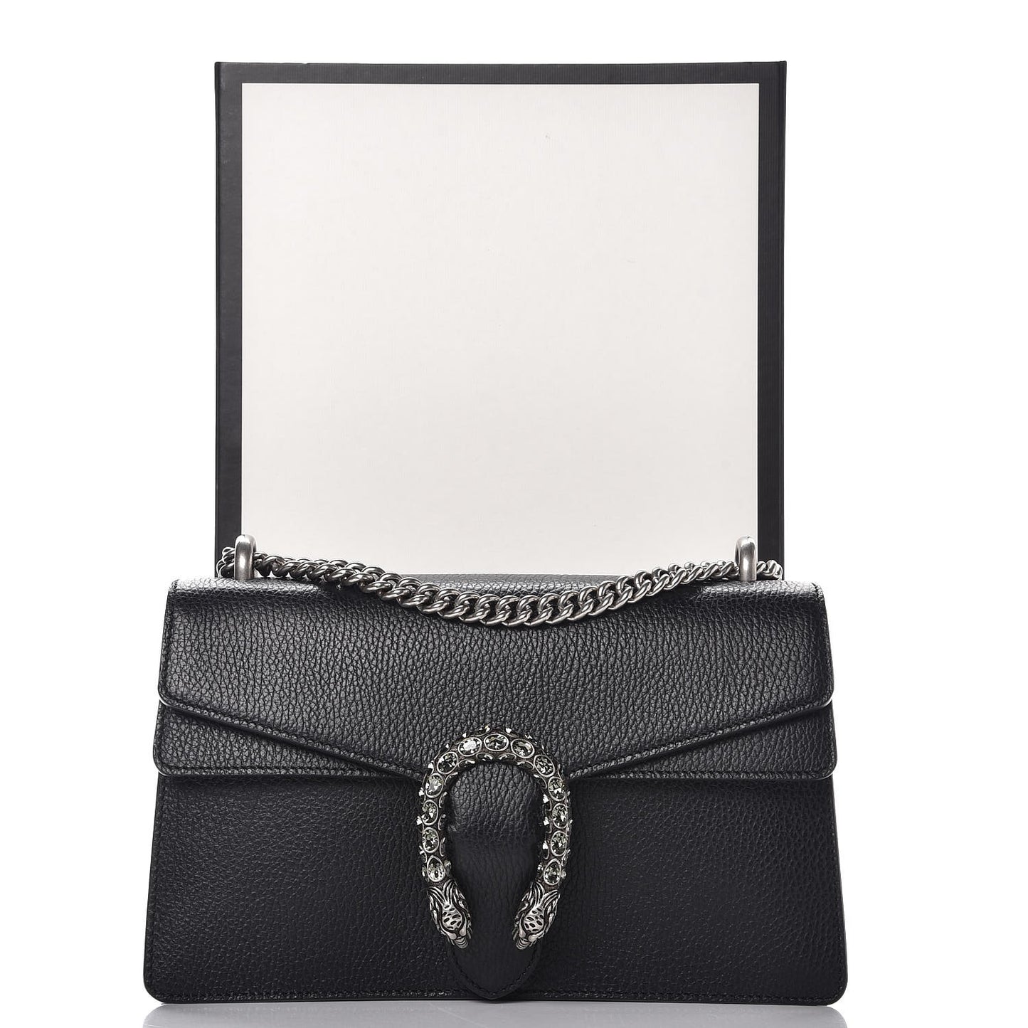 Pebbled Calfskin Small Dionysus Shoulder Bag Black