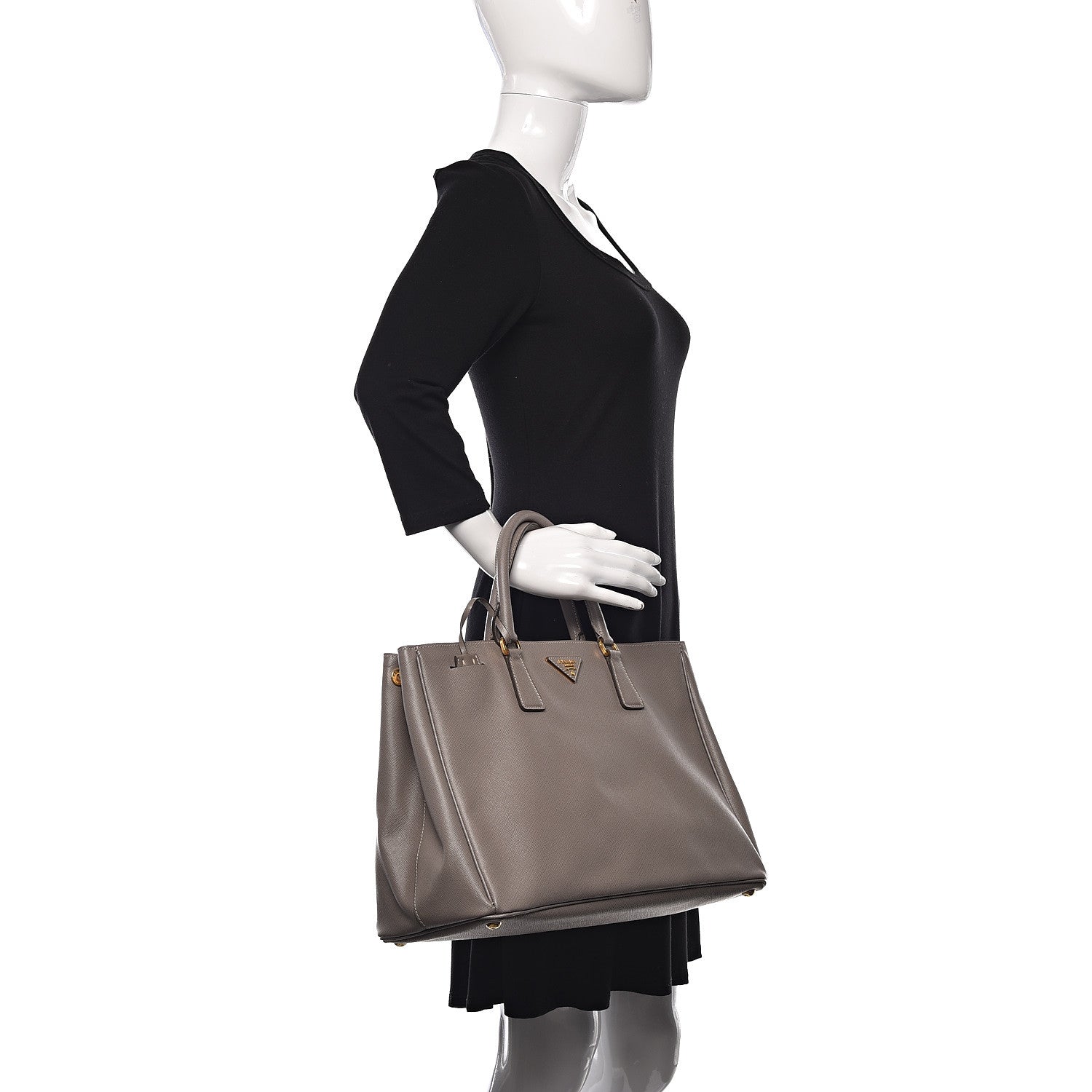Prada Saffiano Lux Large Tote Argilla 2 of 9